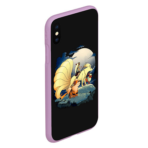 Чехол iPhone XS Max матовый Принцесса Мононоке х Покемоны / 3D-Сиреневый – фото 2