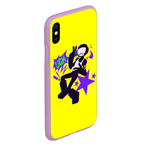 Чехол iPhone XS Max матовый Tankman FNF / 3D-Сиреневый – фото 2