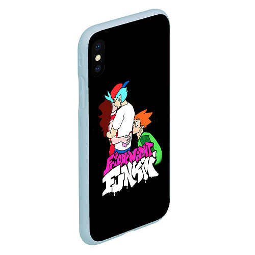 Чехол iPhone XS Max матовый Boyfriend, Girlfriend and Pico / 3D-Голубой – фото 2