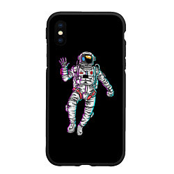 Чехол iPhone XS Max матовый Космонавт, цвет: 3D-черный