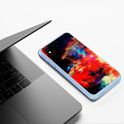 Чехол iPhone XS Max матовый Косический градиент, цвет: 3D-голубой — фото 2