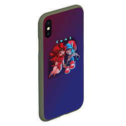 Чехол iPhone XS Max матовый Boyfriend and Girlfriend FNF, цвет: 3D-темно-зеленый — фото 2