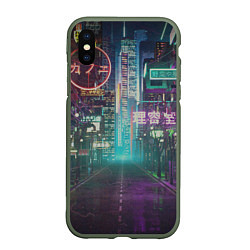 Чехол iPhone XS Max матовый Neon Tokyo