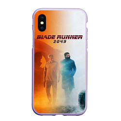 Чехол iPhone XS Max матовый Рик Декард и Кей BR2049, цвет: 3D-светло-сиреневый