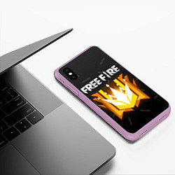 Чехол iPhone XS Max матовый Free Fire Фри фаер, цвет: 3D-сиреневый — фото 2