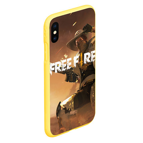 Чехол iPhone XS Max матовый FREE FIRE / 3D-Желтый – фото 2