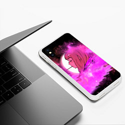 Чехол iPhone XS Max матовый Аниме Девушка Розовый Космос, цвет: 3D-белый — фото 2