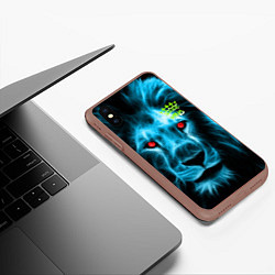 Чехол iPhone XS Max матовый ЛЕВ ЦАРЬ ЗВЕРЕЙ, цвет: 3D-коричневый — фото 2