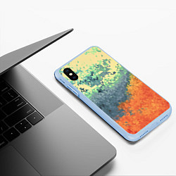 Чехол iPhone XS Max матовый Стихия: лед и пламя, цвет: 3D-голубой — фото 2