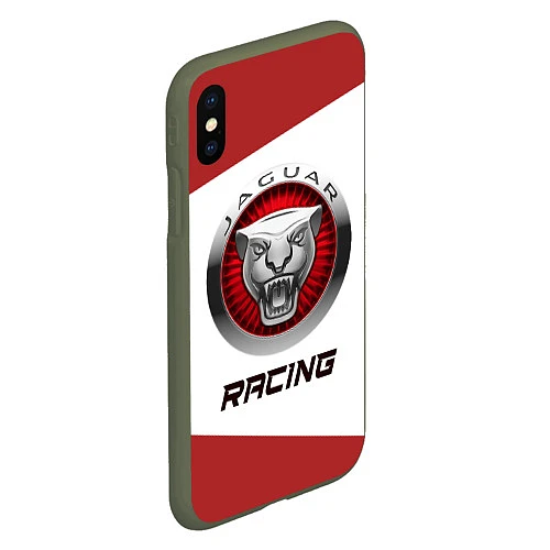 Чехол iPhone XS Max матовый Ягуар - Racing / 3D-Темно-зеленый – фото 2