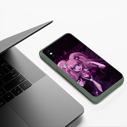Чехол iPhone XS Max матовый Джунко Эношима Данганронпа, цвет: 3D-темно-зеленый — фото 2