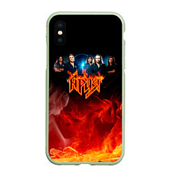 Чехол iPhone XS Max матовый Ария в огне, цвет: 3D-салатовый