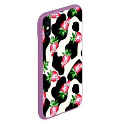 Чехол iPhone XS Max матовый Клубника на коровьей шкуре, цвет: 3D-фиолетовый — фото 2