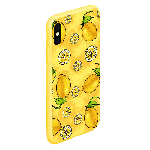 Чехол iPhone XS Max матовый Лимончик / 3D-Желтый – фото 2