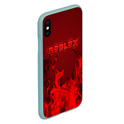 Чехол iPhone XS Max матовый ROBLOX ОГОНЬ, цвет: 3D-мятный — фото 2