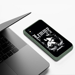 Чехол iPhone XS Max матовый RIP Lemmy, цвет: 3D-темно-зеленый — фото 2