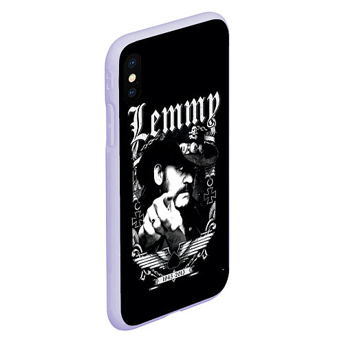 Чехол iPhone XS Max матовый RIP Lemmy / 3D-Светло-сиреневый – фото 2