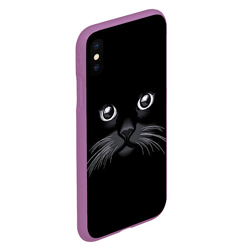 Чехол iPhone XS Max матовый Кот Журбей / 3D-Фиолетовый – фото 2