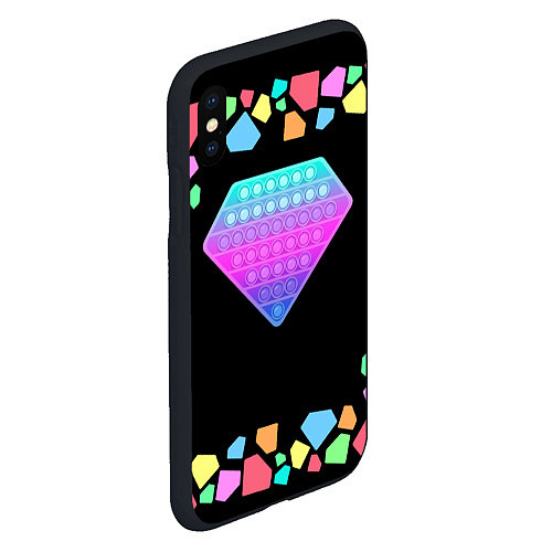 Чехол iPhone XS Max матовый POP IT DIAMOND / 3D-Черный – фото 2