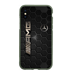 Чехол iPhone XS Max матовый MERCEDES LOGO BRONZE