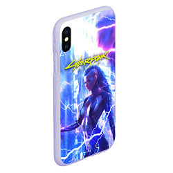 Чехол iPhone XS Max матовый CYBERPUNK 2077 КИБЕРПАНК Z, цвет: 3D-светло-сиреневый — фото 2