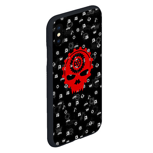 Чехол iPhone XS Max матовый GEARS OF WAR ПАТТЕРН ШЕСТЕРЕНКИ Z / 3D-Черный – фото 2