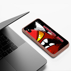 Чехол iPhone XS Max матовый Geometry Dash Angry, цвет: 3D-коричневый — фото 2