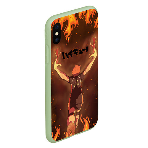 Чехол iPhone XS Max матовый Haikyu Волейбол Z / 3D-Салатовый – фото 2