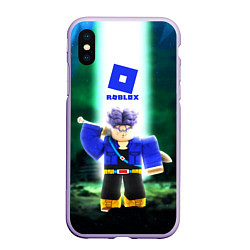 Чехол iPhone XS Max матовый DRAGONBALL ROBLOX РОБЛОКС Z, цвет: 3D-светло-сиреневый