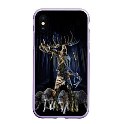 Чехол iPhone XS Max матовый Leszy, цвет: 3D-светло-сиреневый