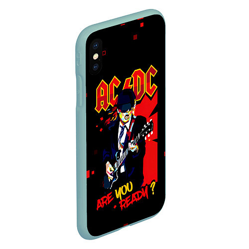 Чехол iPhone XS Max матовый ARE YOU REDY? ACDC / 3D-Мятный – фото 2