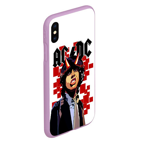 Чехол iPhone XS Max матовый ACDC Ангус Янг / 3D-Сиреневый – фото 2