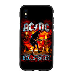 Чехол iPhone XS Max матовый ACDC HELLS BELLS, цвет: 3D-черный