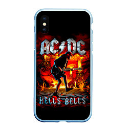 Чехол iPhone XS Max матовый ACDC HELLS BELLS, цвет: 3D-голубой