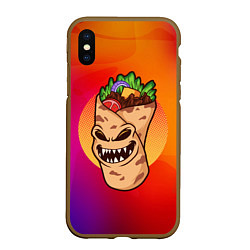 Чехол iPhone XS Max матовый Шаурма - зомби