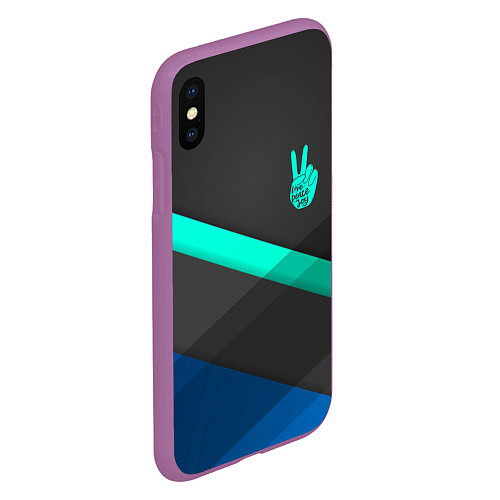 Чехол iPhone XS Max матовый PEACE ПИС МИР Z / 3D-Фиолетовый – фото 2