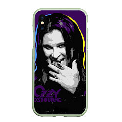 Чехол iPhone XS Max матовый Ozzy Osbourne, Оззи Осборн, цвет: 3D-салатовый