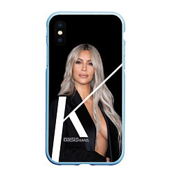 Чехол iPhone XS Max матовый Ким Кардашьян, цвет: 3D-голубой