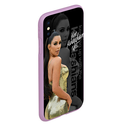 Чехол iPhone XS Max матовый Ким Кардашьян / 3D-Сиреневый – фото 2