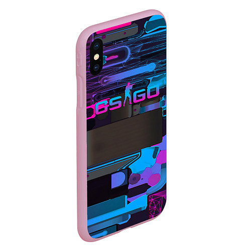 Чехол iPhone XS Max матовый CS GO Decimator Опустошитель / 3D-Розовый – фото 2