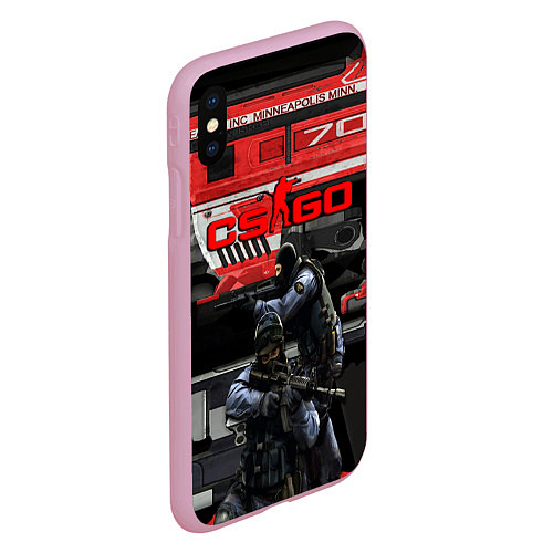 Чехол iPhone XS Max матовый Skin agressor cs go / 3D-Розовый – фото 2