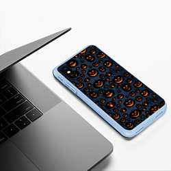 Чехол iPhone XS Max матовый HALLOWEEN, цвет: 3D-голубой — фото 2