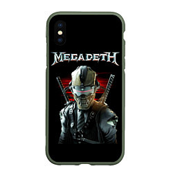 Чехол iPhone XS Max матовый Megadeth, цвет: 3D-темно-зеленый