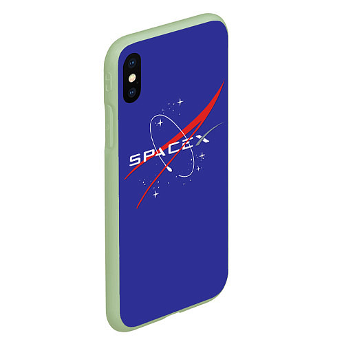 Чехол iPhone XS Max матовый Space X / 3D-Салатовый – фото 2