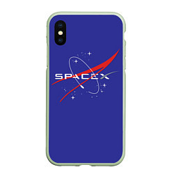 Чехол iPhone XS Max матовый Space X, цвет: 3D-салатовый