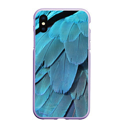 Чехол iPhone XS Max матовый Перья попугая