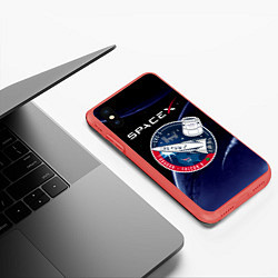 Чехол iPhone XS Max матовый Space X, цвет: 3D-красный — фото 2