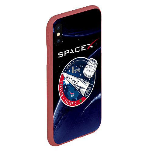 Чехол iPhone XS Max матовый Space X / 3D-Красный – фото 2