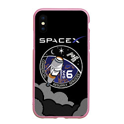 Чехол iPhone XS Max матовый Space X, цвет: 3D-розовый