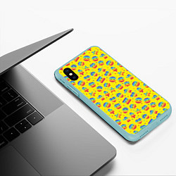 Чехол iPhone XS Max матовый ПОП-ИТ фигуры, цвет: 3D-мятный — фото 2